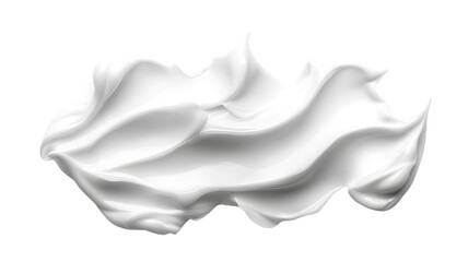 White cosmetic cream texture with smooth surface and soft skincare detail showing beauty moisturizer product pattern isolated on white background