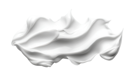 White cosmetic cream texture with smooth surface and soft skincare detail showing beauty moisturizer product pattern isolated on white background