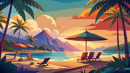 tropical beach scene