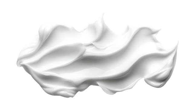 White cosmetic cream texture with smooth surface and soft skincare detail showing beauty moisturizer product pattern isolated on white background