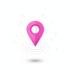 map pointer with pin icon with pink colour