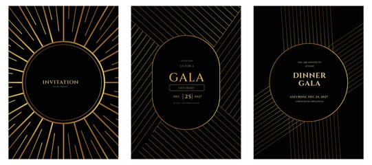 Luxury Dinner Gala Invitations  Geometric Art Deco Style, 25, 2027