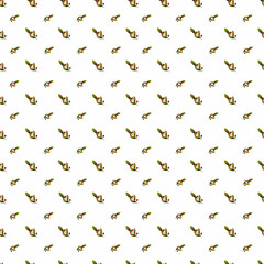 Watercolor seamless pattern with berries on a white background. Design with red berries and leaves. Design for paper, background, menu, poster, textile, wallpaper, business cards.