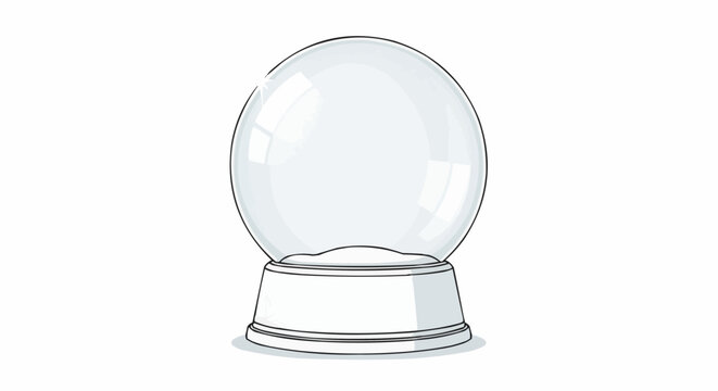 A clear vector illustration of an empty snow globe, perfect for winter and Christmas themes, ready for customization