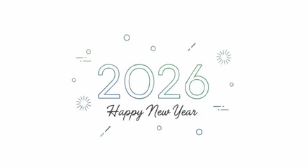 Happy New Year 2026 vector illustration for winter celebration