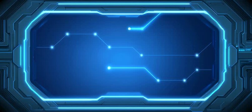 HUD futuristic screen display system virtual design. background. Generative video AI technology.