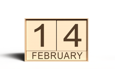 14 february month cube block wooden object sign symbol happy valentine day love heart 14 fourteen day date february month cube block wooden happy valentine day love heart wedding banner poster sale