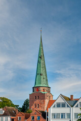 Obraz premium Travemunde is a small German town located at the mouth of the Trave River on the Baltic Sea, Germany