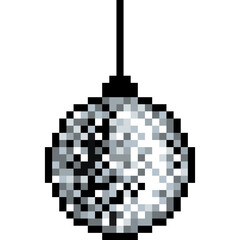 Disco ball, Pixel art Disco ball, Shiny hanging disco ball, nightclub