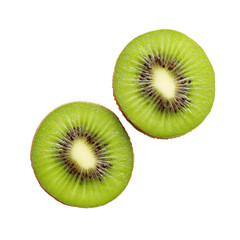 Fototapeta premium Fresh Kiwi Slices on White Background, png clipart element with transparency
