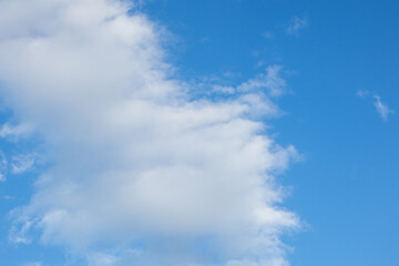 View of Fluffy Clouds in a Blue Sky
