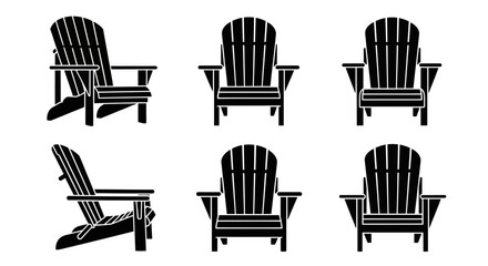 Relax with classic Adirondack chairs in simple black and white design