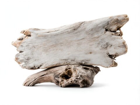 A natural, organic photograph of a piece of Weathered Driftwood (beach wood) shaped into a roughly rectangular sign.