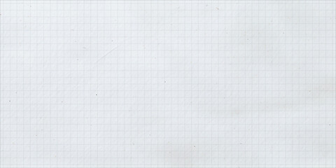 Vintage school sheet. Grid background with noise texture. Crumpled notebook paper