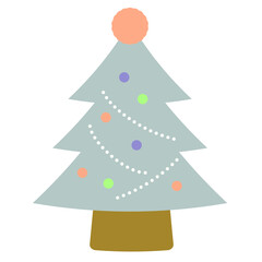 シンプルで可愛いクリスマスツリーのイラスト素材
