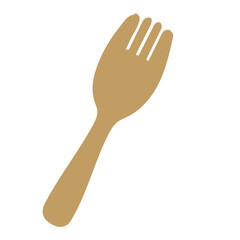 木製のフォーク　イラスト