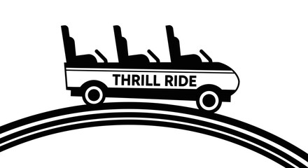 Experience the Thrill Ride on a Roller Coaster in Black and White