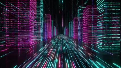 Data streams flowing in abstract digital space glowing lines and particles futuristic technology concept modern information flow network visualization cyber analytics futuristic interface - Powered by Adobe