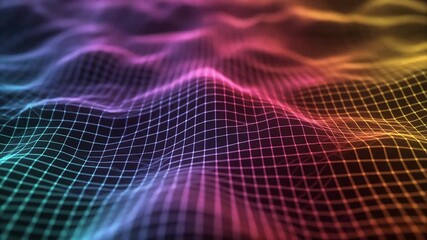 Digital wave background with deep flowing curves glowing neon highlights representing data streams energy flow futuristic technology abstract visualization in high tech digital environment - Powered by Adobe
