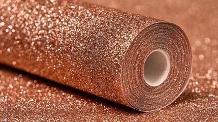 Obraz premium rose gold glitter sparkle shinny roll background