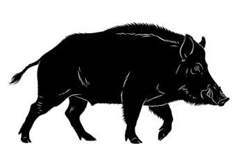Wild Boar Silhouette Black Vector SVG
