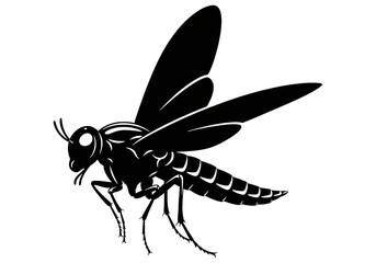 Flying Ant Silhouette Black Vector SVG