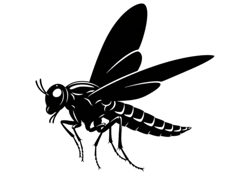 Flying Ant Silhouette Black Vector SVG - Powered by Adobe