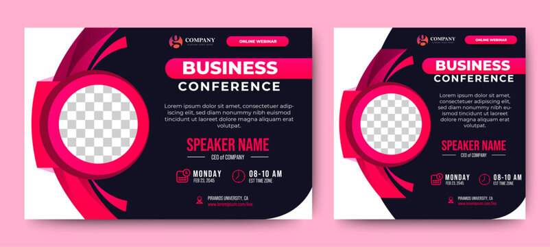 Social Media Post design. Set of webinar business for social media post advertisement. Good template for advertising on social media marketing