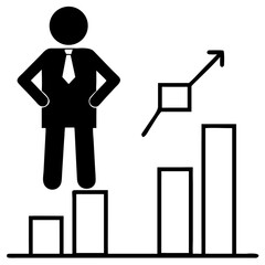 Silhouette of Confident Leader Standing in Front of Team, leadership, motivation, office, business