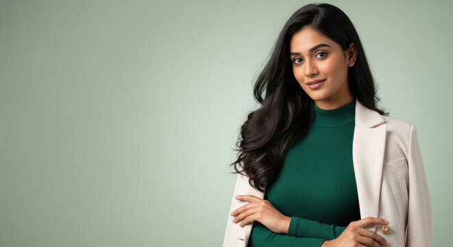 Confident Indian Businesswoman in Elegant Professional Attire