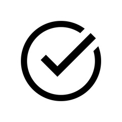 Checkmark icon in a circle. vector graphic for success, approval, validation and completion. © Creative Parul 