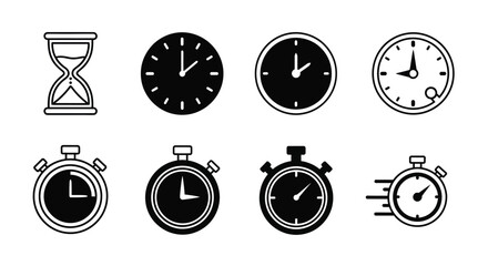 Clocks time hourglass stopwatch timer deadline urgency management