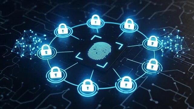 Animated Conceptualization of a Blockchain Network and Biometric Security Measures