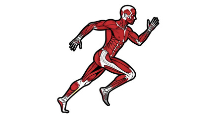 Human anatomy muscle structure running illustration for education