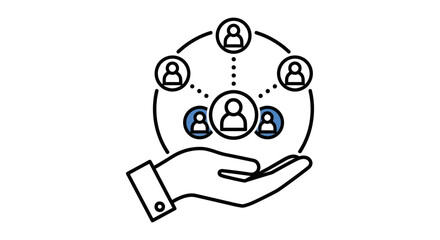 Illustration of network connections and human resource management