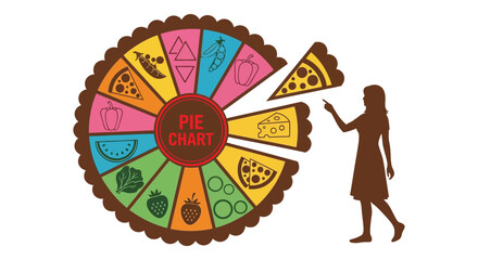 Pie chart infographic food data analysis presentation diagram vector