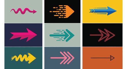 Arrow design collection vector graphic direction pointer illustration