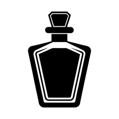 Luxury Liquid Glass Perfume Bottle Icon in Frosted Style.