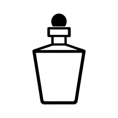 Elegant Liquid Glass Fragrance Bottle Icon on White.