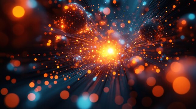 Abstract burst of light, vibrant colors