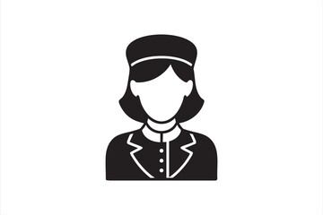 Professional flight attendant vector illustration for aviation and tourism design