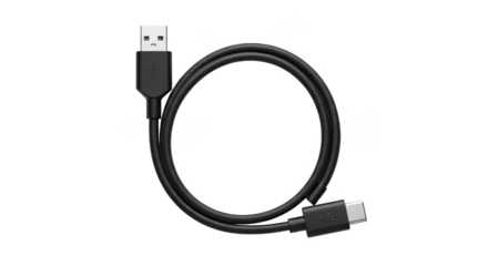 Black Usba To Usbc Cable For Charging And Data Transfer