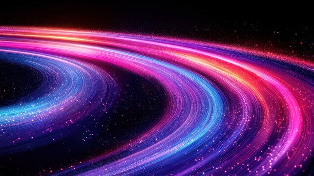 Abstract swirling cosmic light trails