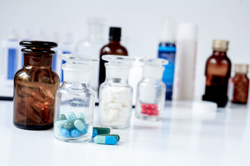 check pills in laboratory no one