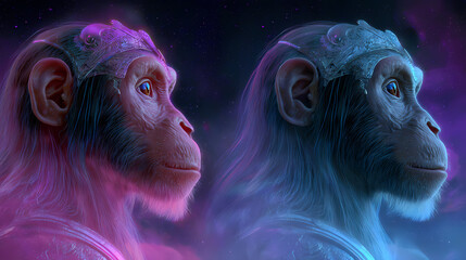 stages of human-ape evolution AI generated