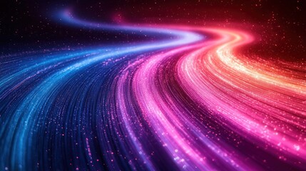 Abstract swirling neon light trails