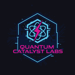 Energetic quantum Catalyst Labs Neon Logo Design.eps