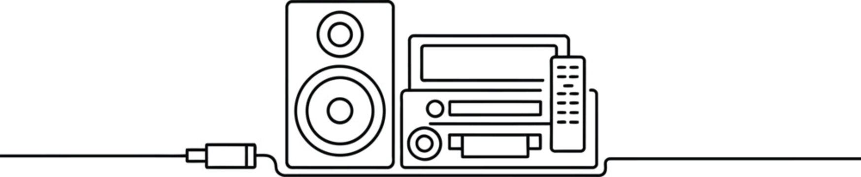 black and white stereo system clip art preview