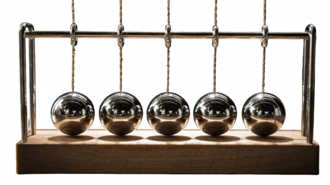 Balancing Balls Newton's Cradle three-dimensional, pendulum, object, success, group, physics, silver