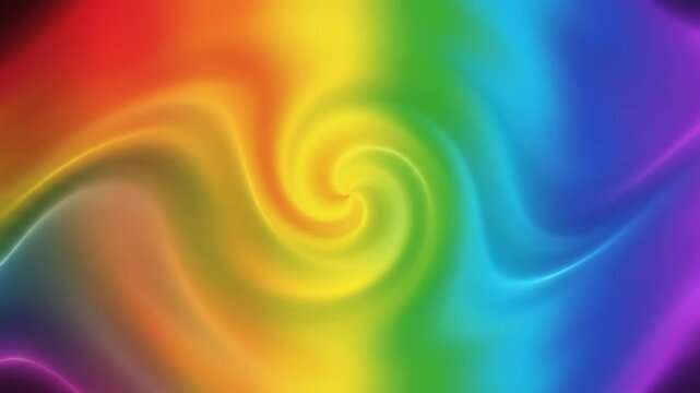 Abstract colorful wavy light forms on black background